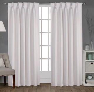 Lot (2 sets) Exclusive Home Pinch Pleat Hidden Tabs - Belgian Panels - 50" x 84" - White