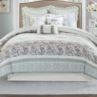 One Allium Way Parise 9 Piece Comforter Set - Floral - King (ONAW1953_22184494)