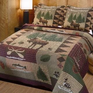 Loon Peak Owego Moose Lodge 3 Piece Reversible Quilt Set - Queen (LNPK5358_21366153)