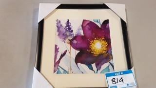 Framed Purple Floral Print 