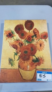 "Vase with Sunflowers" by Vincent Van Gogh Painting Print on Canvas