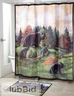 Avanti Linens Black Bear Lodge Shower Curtain (AVL1752)