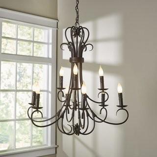 Alcott Hill Gaines 9-Light Candle-Style Chandelier  - Rubbed Bronze (ALCT7486)