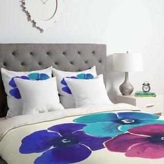 East Urban Home Pansies Duvet Cover Set - Queen (EUNH5507_19615969)