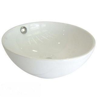 Elements of Design Le Country Circular Vessel Bathroom Sink with Overflow - White(EDE1800)