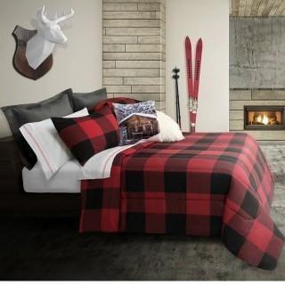 Trent Austin Design Downieville 2 Piece Comforter Set  - Double - Red Black (TRNT3135_24100899_24100900)