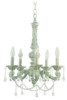 Trans Globe - Antique White 5light Chandelier - 12009 AW