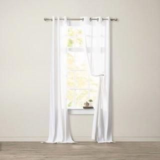 Alcott Hill Ranger Solid Semi-Sheer Thermal Grommet Curtain Panels  - White - 80x 84(ALCT8807_19339109_19339120)