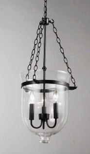 JOJO Springs KPH-4P Antique Copper Finish Glass Lantern Chandelier 