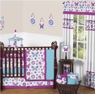 Sweet Jojo Designs - Crib Collection - 9pc set - Springgarden-9