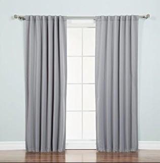 BHF - Linen collection - 2 Curtain panels - Cream - Grey - 52" x 84"  