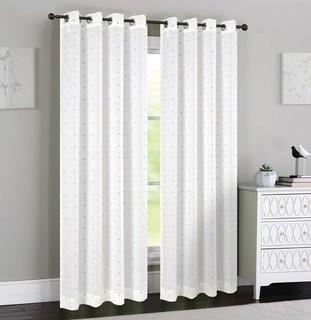 Urbanest Madeline Polka dots Sheer Grommet Curtain Panels - 54" x 84" - Cream (UBNT1131_18769204_18769200)