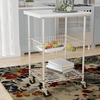 Rebrilliant Lille Kitchen Cart with Stainless Steel Top (REBR4635)