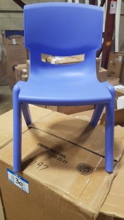 Kids Blue Resin School Chairs - Set of 4