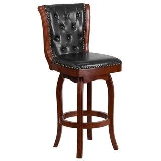 Darby Home Co Achilles 30'' Swivel Bar Stool - Cappuccino (DRBH1535_24678112)