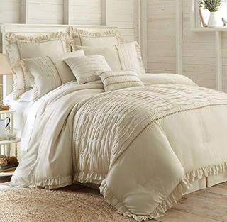 One Allium Way Carlton Comforter Set - Antonella - Queen - Taupe  (ONAW1885_22088959)