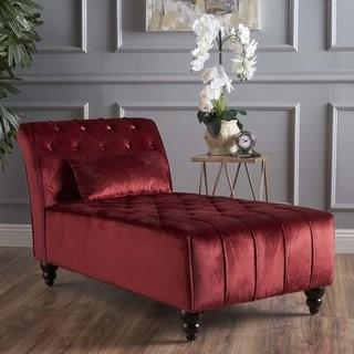 Mercer41 Andrews New Velvet Chaise Lounge - Garnet (MCRF3601_22741968)