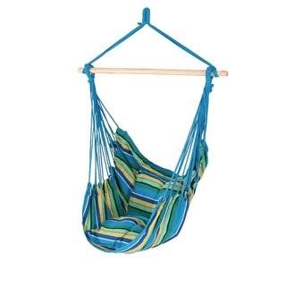 Beachcrest Home Svenn Cotton and Polyester Chair Hammock - Ocean Breeze(BCHH4154_21189988)