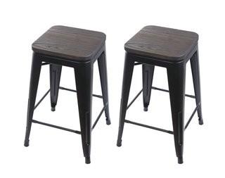 Williston Forge Calanthe 24 Bar Stool - Dk Wood (WLFR6713_25723116_25723112)