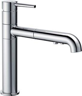 Delta Trinsic Standard Pull Out Single Handle Kitchen Faucet with Diamond Seal Technology - Satin Nickel (DLT7090_14622191)