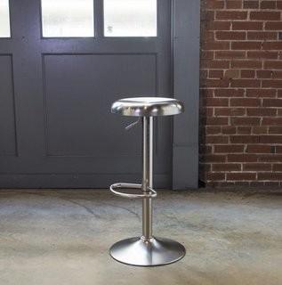 AmeriHome Loft Stainless Steel Adjustable Height Swivel Bar Stool (AMIH1050)