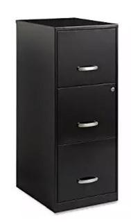 18" 3-Drawer File Cabinet - Blk  - 18573