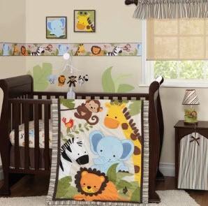 Bedrtime Originals - Jungle Buddies Collection - 3pc Crib Set - 