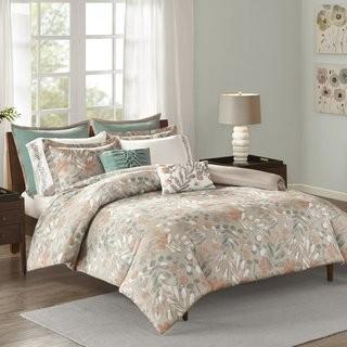 Alcott Hill Mentz 9 Piece Cotton Sateen Duvet Cover Set - King - Floral (ALTH2819_23805637)