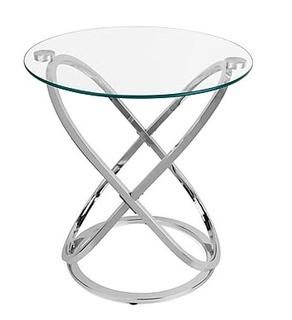 Chrome w/Clear Glass Side Table - HA01516