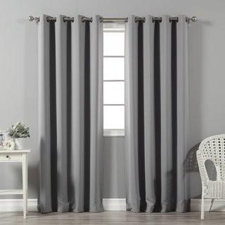 Lot - 2 pcs - Best Home Fashion, Inc. Solid Blackout Thermal Grommet Curtain Panels - 80" x 96" - DK Grey (BEHF1739_24185897_24185898)