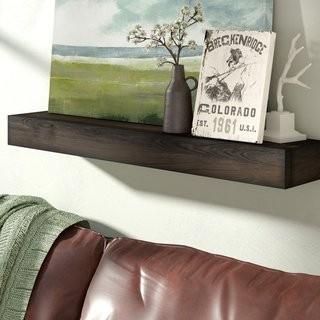 Union Rustic Garvon Floating Shelf Solid Wood Handmade Rustic Style Shelf (UNRS1020_21189858)