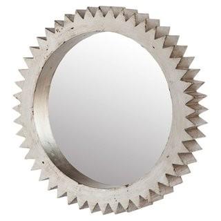 Mercana Cog Wall Mirror in White (HPL2638)