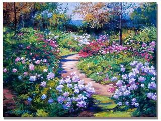 Trademark Fine Art 'Natures Garden' by David Lloyd Glover Painting Print on Canvas (TMAR7663_10617373) - 24" x 32" 