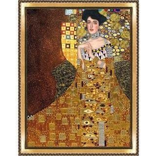 La Pastiche 'Portrait of Adele Bloch-Bauer I, 1907 Metallic Embellished' by Gustav Klimt Framed Painting Print  - 34x45(LPAS1309)