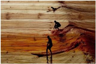 Mercury Row 'Surfing The Wave' by Parvez Taj Painting Print on Natural Pine Wood (MCRW5982_26995248) 8" x 12" 