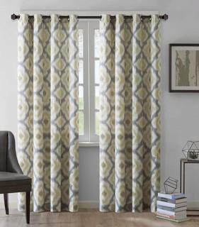 Andover Mills Wilson Ikat Semi-Sheer Grommet Single Curtain Panel (ANDV4044_27419007_27419012) - Yellow