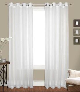 Venetian Crushed Voile - White 60" x 18" - 2pcs