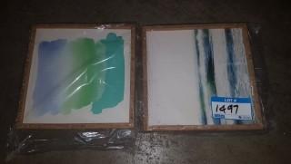 Lot - 2pcs - Deny Design Framed Prints - 12" x 12" 