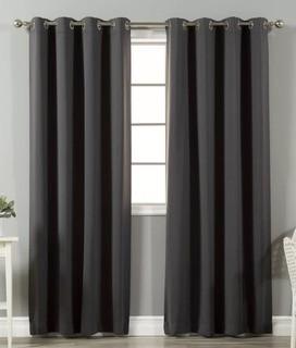 Alcott Hill Schaeffer Solid Blackout Thermal Grommet Curtain Panels (ACOT4344_21301432_21301414) - 52" x 108" - DK Grey 