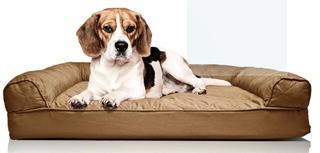 Zoey Tails Quilted Orthopedic Sofa-Style Dog Bed (LNA1500_18599899_18601487) - Small - Brown 