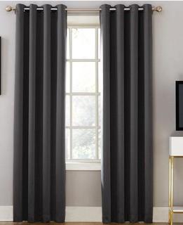 Lot 2 sets - Sun Zero Oslo Home Theater Grade Extreme Blackout Thermal Grommet Single Curtain Panel (SUNZ1327_27033584_27033580) - Grey - 52" x 84" 