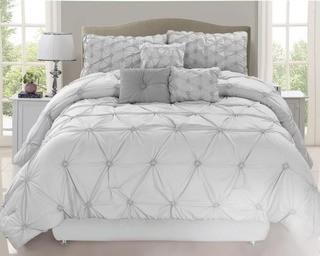 Willa Arlo Interiors Siya 7 Piece Comforter Set (WLAO3269_24101342_24101340) - Grey - Queen 