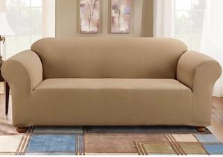 Sure Fit Simple Stretch Subway Sofa Box Cushion Slipcover (SUR2744_16446081) - 2 pcs - Cream 