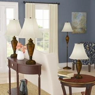 Alcott Hill Lincolnshire 4 Piece Table and Floor Lamp Set (ALCT4751)