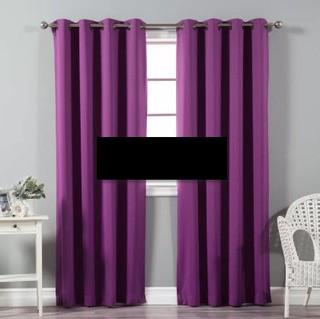 Best Home Fashion, Inc. Solid Blackout Thermal Grommet Curtain Panels (BEHF1739_24185916_24185906) - Violet - 118" x 84" 