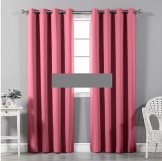 Best Home Fashion, Inc. Solid Blackout Thermal Grommet Curtain Panels (BEHF1739_24185916_24185906) - Pink - 52" x 72" 