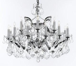 Astoria Grand Alvan Iron 18-Light Crystal Chandelier (ARGD5690) - Blk 