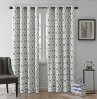 INK+IVY Ankara Ikat Semi-Sheer Grommet Single Curtain Panel (INKY1519_18129213_18212685) - 50" x 108" 