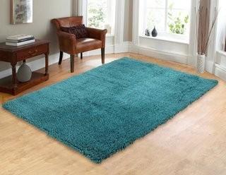 Chesapeake Merchandising Inc. Hand-Woven Shag Teal Area Rug (CMZ1399_20641241)