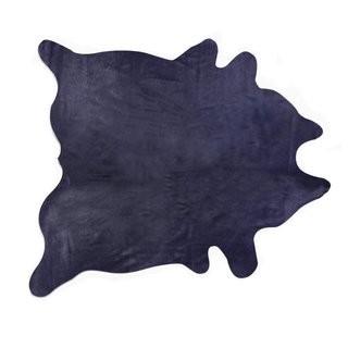 Latitude Run Rondon Hand-Woven Cowhide Navy Area Rug (LTTN3075)